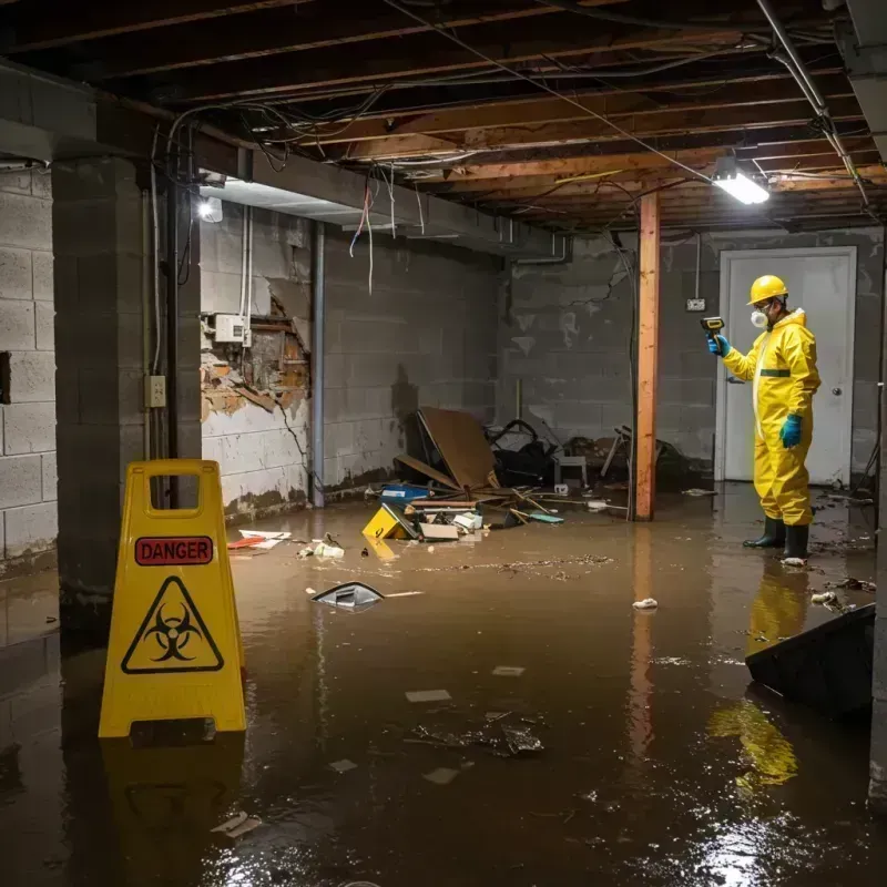 Flooded Basement Electrical Hazard in Hickory County, MO Property