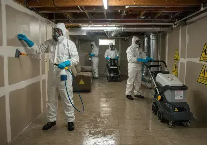 Basement Moisture Removal and Structural Drying process in Hickory County, MO